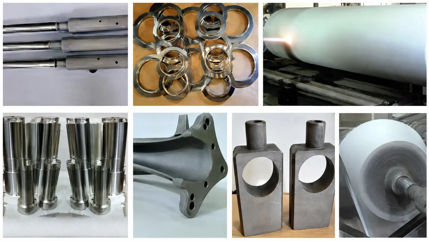 Range of coated industrial shafts, rings, sleeves, and rollers