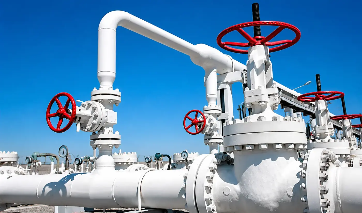Petroleum pipeline installation with industrial control valves